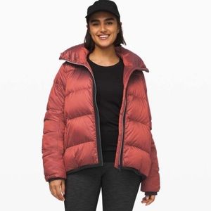 Lululemon Cloudscape Goose Down Jacket Orange Red Puffer size 4